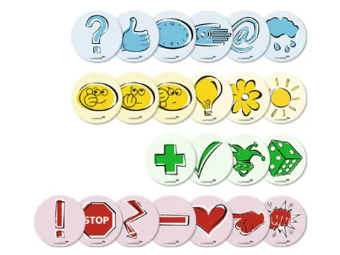 Workshopkaart emoticon 95mm symbols assorti 250 Kaarten