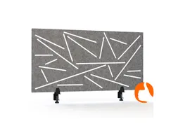 Akoestisch Bureaupaneel met patroon uitsnede 60x120cm Grijs