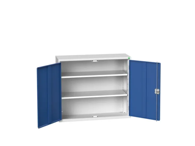 wandkast 900x1050x350mm 2xStalen bodem sokkel Ral 7035 front Ral 5010