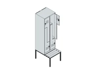 Z-garderobekast,HxBxD 2120x600x815mm,2vak,vak B 300mm,draaigrendel - 3