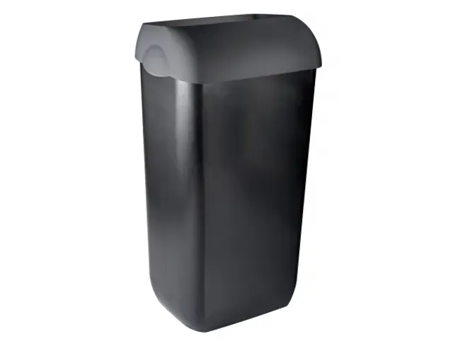 OUTLET Kunststof Zwarte Afvalbak 23 liter Half Open
