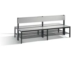 omkleedbank,HxLxD 796x2000x760mm,HPL zilvergrijs,frame staal RAL7021