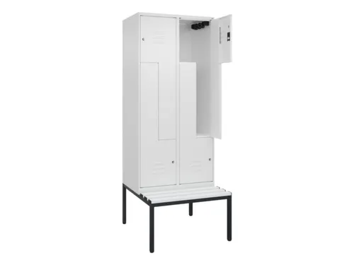 Z-garderobekast,HxBxD 2120x800x815mm,4vak,vak B 400mm,cil.-slot