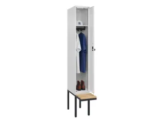 locker met bank,HxBxD 2120x300x815mm,1vak,vak B 300mm,draaigrendel - 1