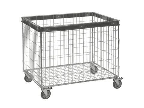 Chariot caisse grillagé 735x830x630mm charge 60kg + bord de protectio