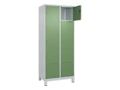 lockerkast,HxBxD 1950x800x500mm,2x5vakken,vak B 400mm,cil.-slot,voeten
