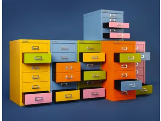 kantoor-ladekast HxBxD 857x278x380mm 15 laden romp oxfordblauw staal - 4