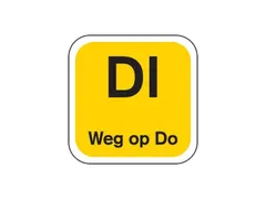 Label DI weg op DO Geel Afwasbaar d oos 1.000st