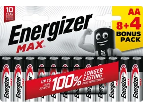 batterijen Max AA blister van 8 stuks + 4 stuks