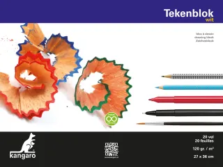 Tekenblok Kangaro 270x360mm 120 grams 20 vel, wit - 1