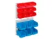 plaque à fentes av. bacs,HxlxP 340x385x130mm,15bacs,bacs ROUGE/BLEU