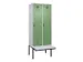 locker met bank,voor scheiding van kleding,HxBxD 2120x800x815mm,2vak