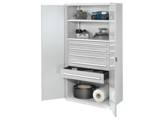 Materiaalkast Dubbelwandige Deur 1950x1000x600mm 2legborden 5laden - 1