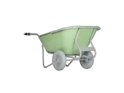 aluminium kruiwagen,230l,HxBxD 730x900x1600mm,HDPE-bak,groen,aluminium