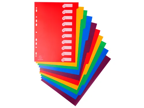 Tabbladen A4 Ondoorzichtig PP 0.30mm 12-Delig 11-Gaats Assorti