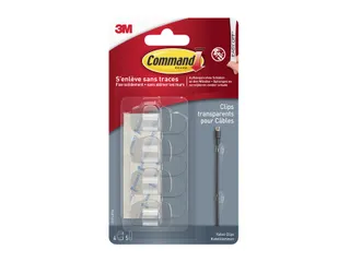 Kabelklem Command rond incl bevestigingsstrips transparant 4 stuks - 4