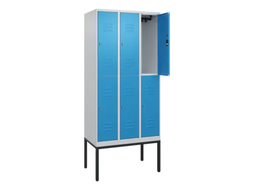 dubbeldekse locker,HxBxD 2120x900x500mm,3x2vak.,vak B 300mm,cil.-slot