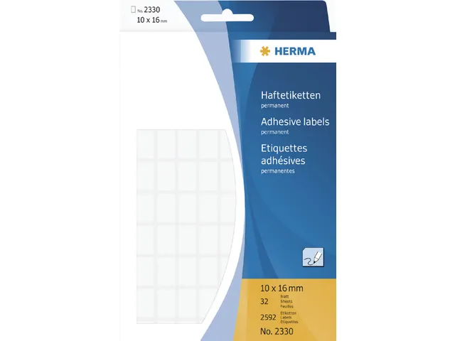 HERMA 2330 Universele etiketten 10x16mm Wit 2592 stuks