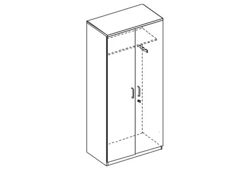 kantoorkast,HxBxD 2225x800x445mm,Bl-wit