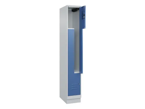 Z-garderobekast,HxBxD 1950x300x500mm,vak B 150/300mm,cil.-slot,sokkel