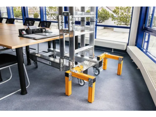 werkbordes,verrijdbaar,werk H 3m,platform H 1m,BxD 600x860mm