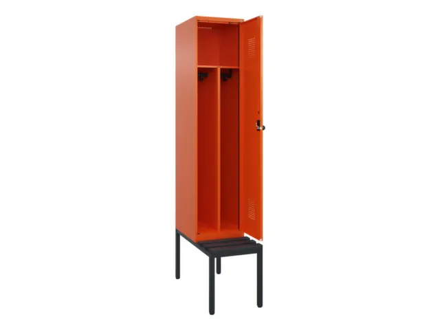 locker met bank,voor scheiding van kleding,HxBxD 2120x400x815mm,1vak