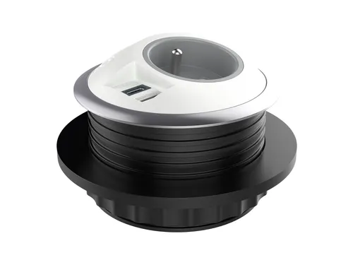 Desktop stekkerdoos Power PixelTUF 1x Penaarde +USB A/C 25W Wit