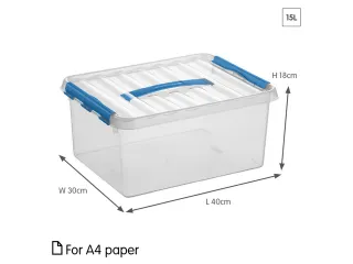 Q-line opbergbox 15L transparant blauw - 40x30x18cm - 2