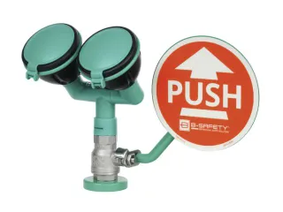 oogdouche,douchekoppen gebogen,m. debietmeter,14l/min,RVS/kunststof - 1