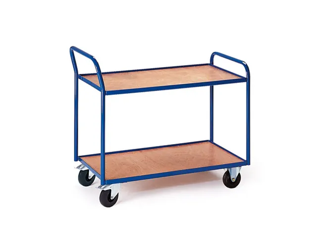 tafelwagen,draagverm. 250kg,2etage(s),laadvl. LxB 990x590mm,houtetage