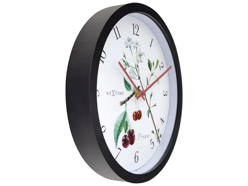 Buitenklok Nextime dia 30.5cm Prunus cijfers, zwarte rand witte wijzer
