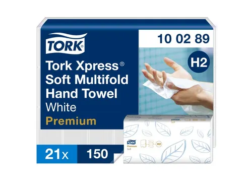 Tork 100289 Xpress Handdoek Premium H2 I-vouw Soft 2-laags 21x150st