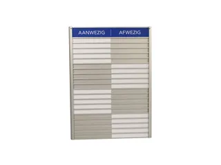 Menoor In-Uit bord 20 namen Aluminium Aanwezig/Afwezig Blauw - 1