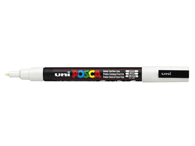 Verfstift Posca PC3M Fijne punt 0,9-1,3mm Wit