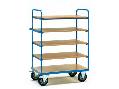 Etagewagen 8243 5 Etages Hout 600kg Laadvlak 1200x800mm Ral5007
