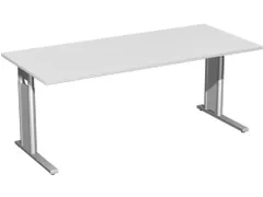 Bureau C-Poot Hxbxd 680-800x1800x800mm Decor Lichtgrijs Zilverkleurig