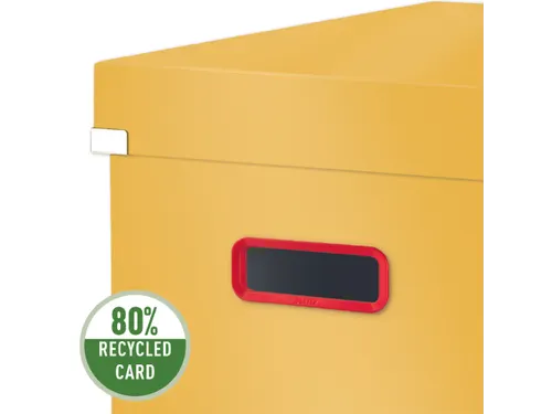 Cosy Click & Store kubus grote opbergdoos geel 80% gerecycled karton