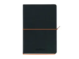 Notitieboek Aurora Tesoro A5 192blz lijn 80gr zwart oranje