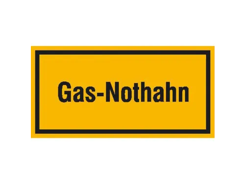 aanwijzingsbord,Gas-noodkraan,PVC,om te verlijmen,HxB 100x200mm