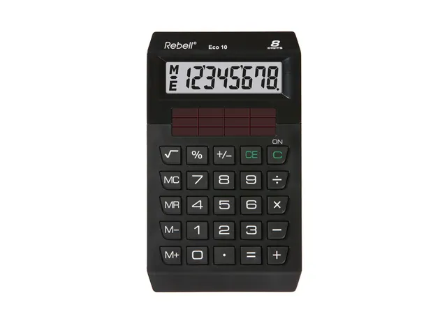 Calculator Rebell ECO 10 BX zwart hand 8 digit Blauwe Engel certificaa