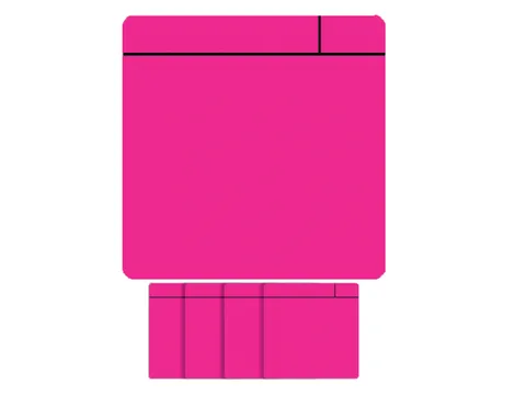 Magneet scrum 75x75mm roze 5 stuks