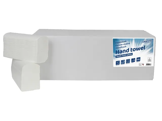 Handdoek Cleaninq I-vouw 2-laags 206x240mm 25x150 stuks wit