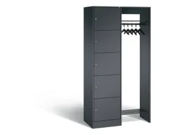locker met kapstok,HxBxD 1950x960x480mm,romp RAL7021,front RAL7021