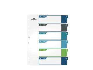 Tabbladen A4+ 6-delig met voorblad genummerd 1-6 PP personaliseerbaar - 1