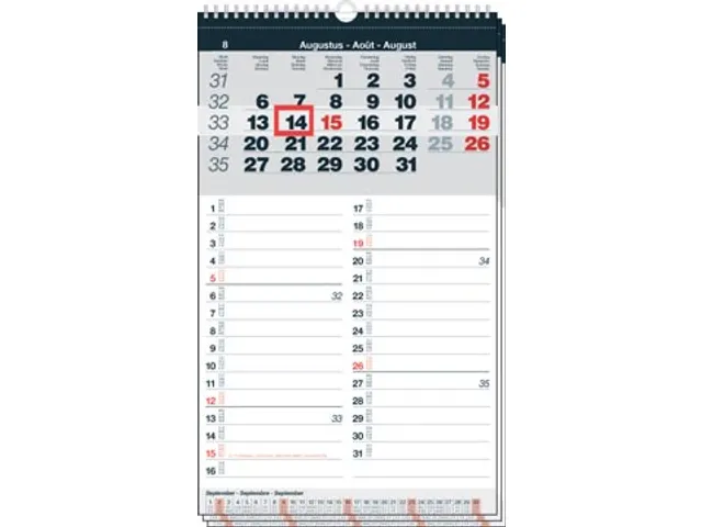 Maandkalender Memo-Manager, viertalig, 2026