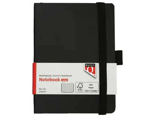 Notitieboek Quantore A6 flex lijn 192blz 80 grams zwart