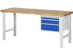 werkbank,HxBxD 790-1140x2000x700mm,beukblad,draagverm. 750kg,4voeten