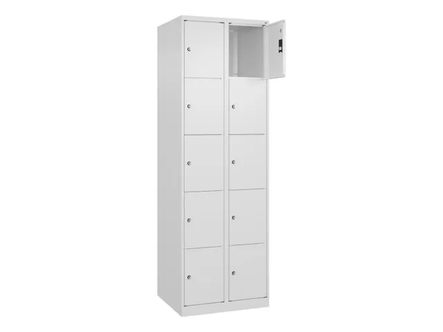 lockerkast,HxBxD 1850x600x500mm,2x5vakken,vak B 300mm,cil.-slot