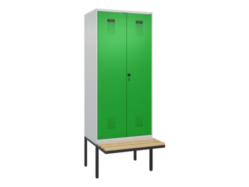 locker met bank,voor scheiding van kleding,HxBxD 2120x800x815mm,2vak