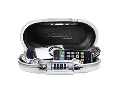 Draagbare kluis MasterLock Safe space met combinatieslot en kabel wit